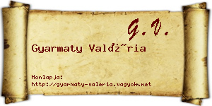 Gyarmaty Valéria névjegykártya